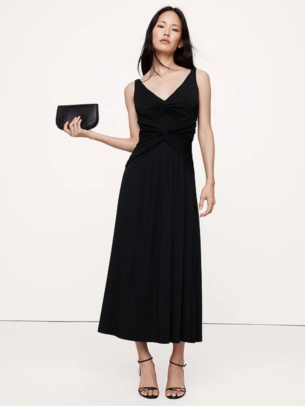 BANANA REPUBLIC DOUBLE-TWIST JERSEY MIDI DRESS